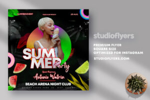 Summer Party Instagram Banner PSD Template