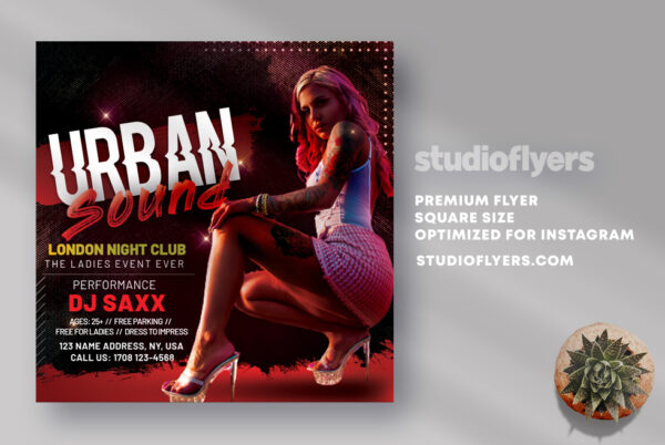 Urban Sound Club Party Flyer PSD Template