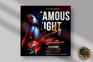 Famous Night Event Instagram Banner Free PSD