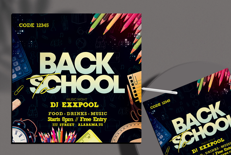 Back To School Flyer Free PSD Template