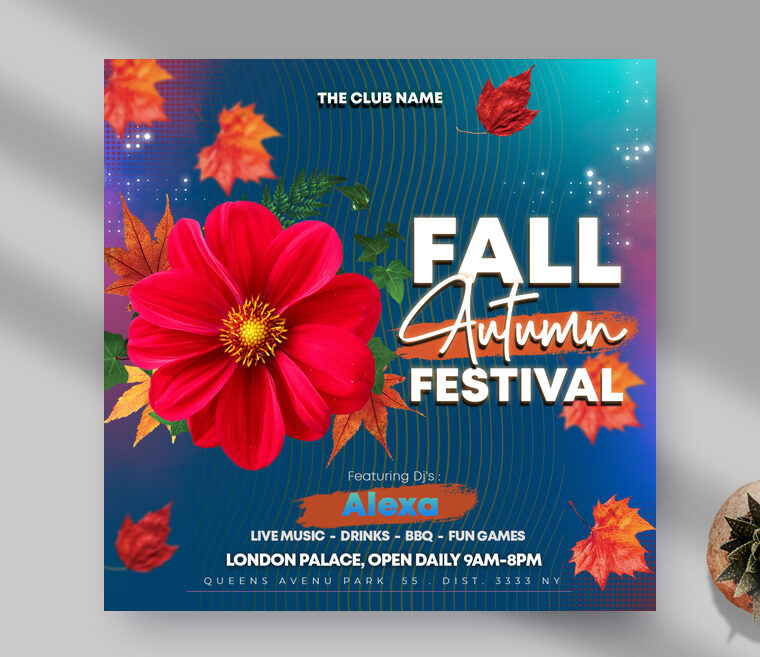 Fall Autumn Festival Instagram Banner PSD Template