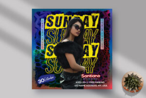 Sunday Club Party Instagram Banner PSD Template
