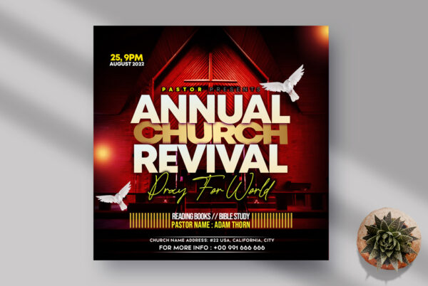 Annual Church Revival Instagram Banner PSD Template