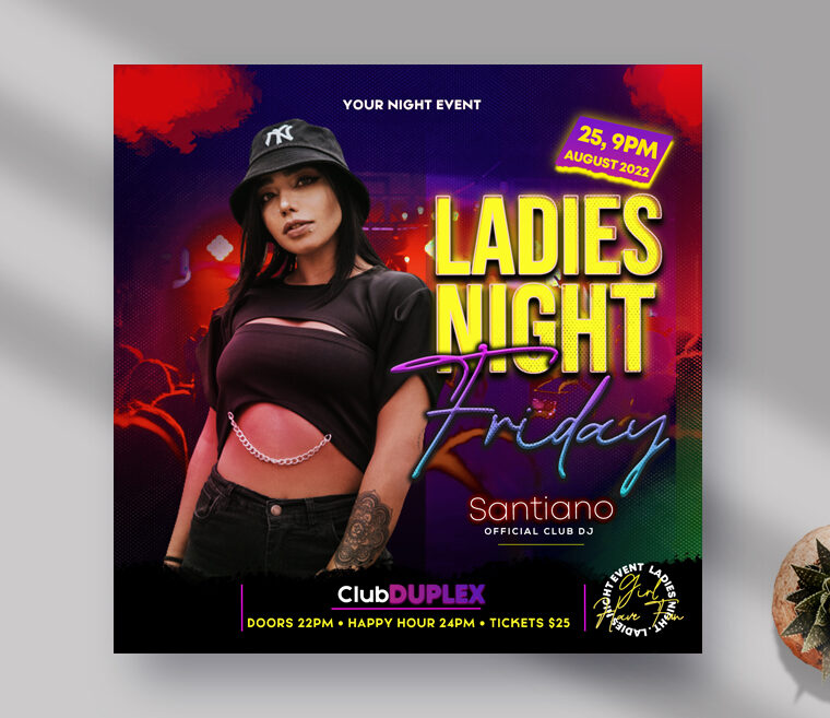 Fridays Ladies Night Instagram Banner PSD Template