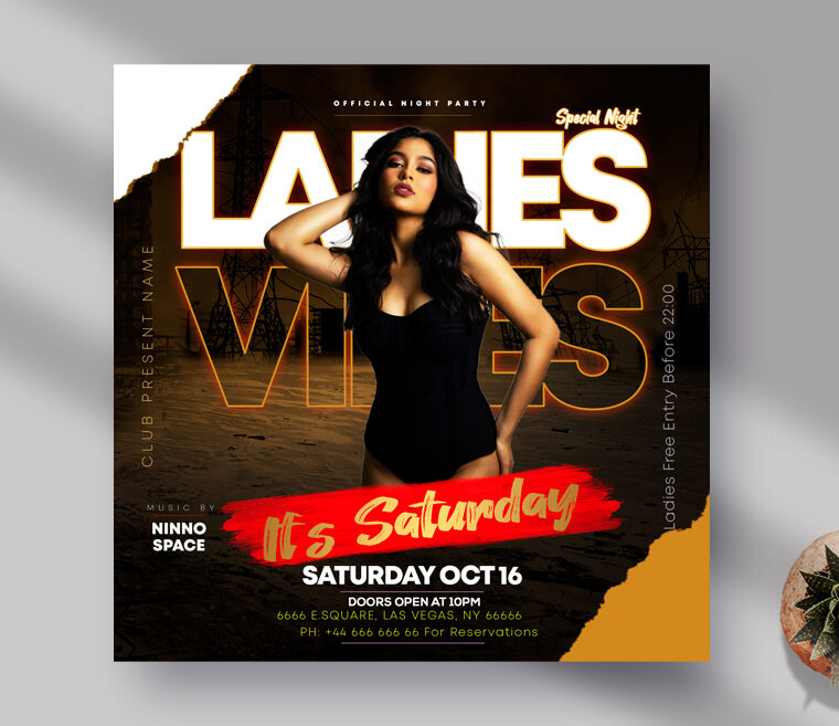 It`s Saturday Event Instagram Banner PSD Template