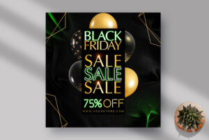 Sale Black Friday Store Instagram Banner PSD Template