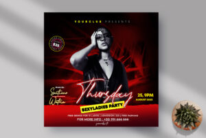Thursday Ladies Party Instagram Banner PSD Template