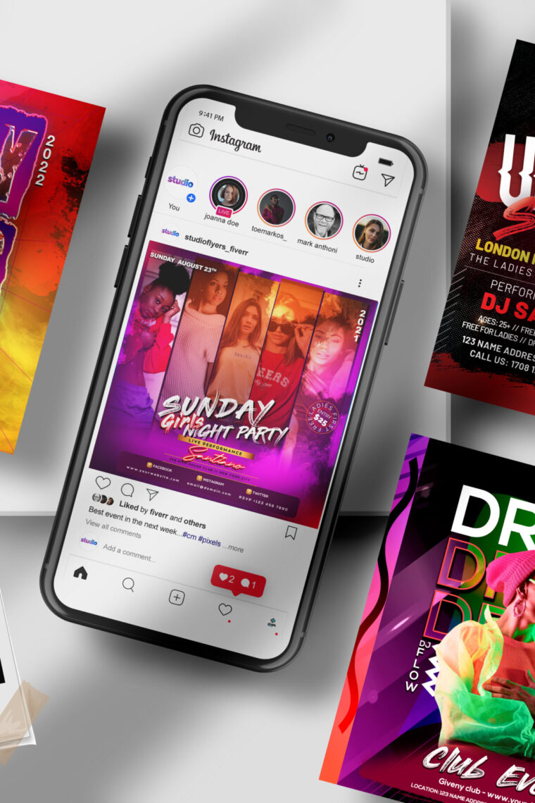 7 Club Party Instagram Banner PSD Template
