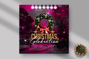 Christmas Celebration Instagram Banner PSD Template