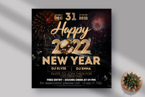 Happy New Year 2022 Instagram PSD Template