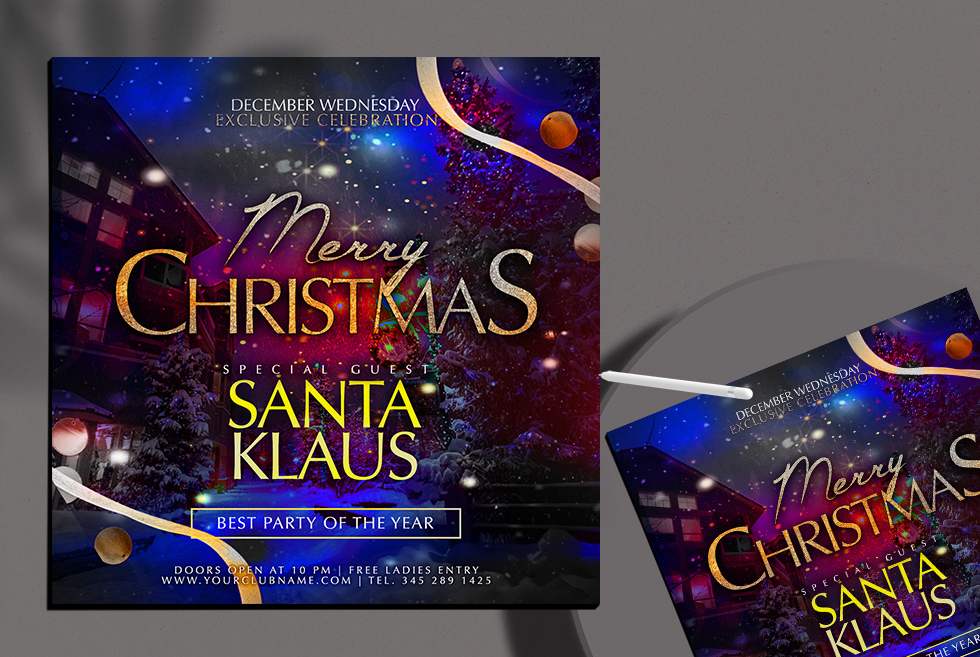 Merry Christmas Free Instagram Banner PSD Template