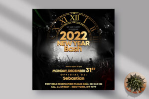 New Year 2022 Bash Instagram PSD Template
