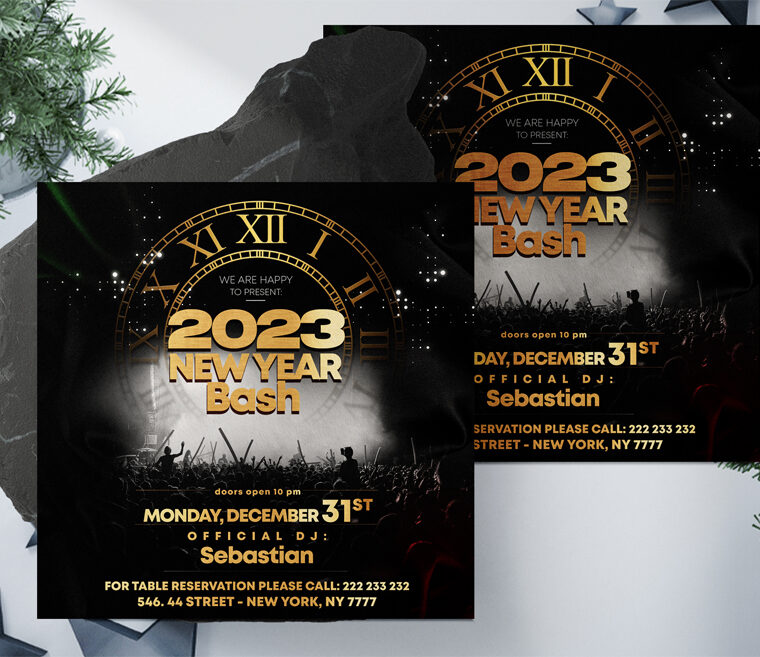 New Year 2023 Banner PSD Template