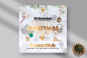 White Christmas Event Instagram PSD Template
