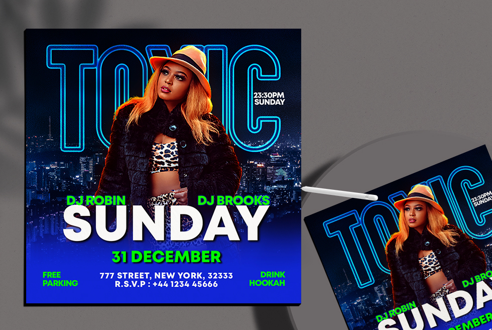 Sunday Night Party Instagram Free PSD Template