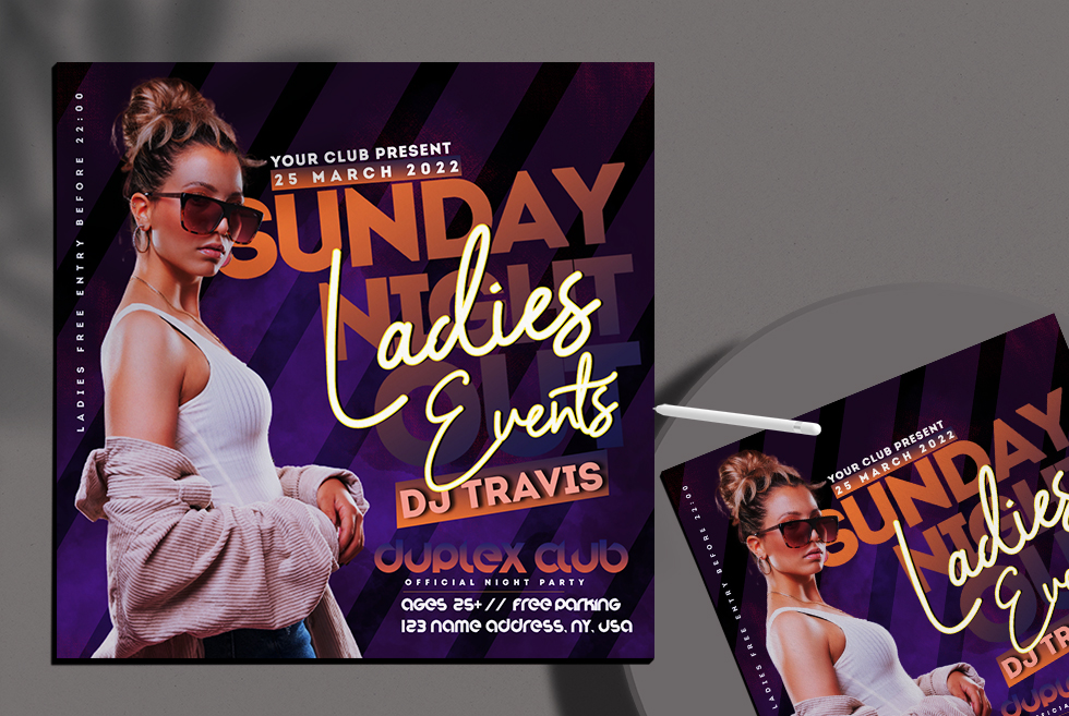 Sunday Ladies Party Instagram PSD Template