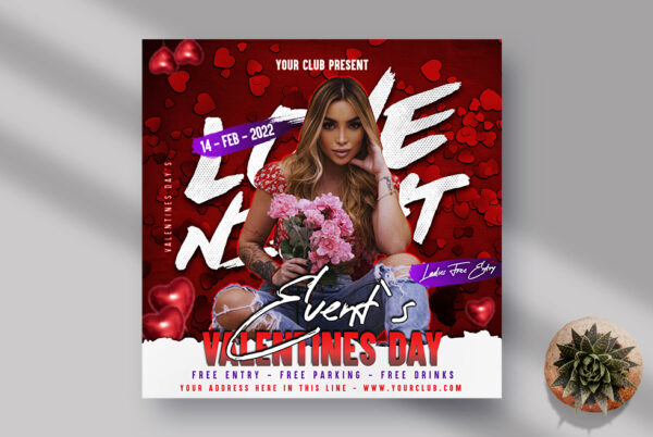 Valentines Party 2022 Instagram PSD Templates