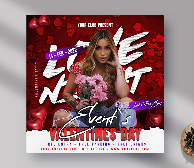 Valentines Party 2022 Instagram PSD Templates