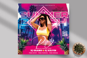 Summer Beach Party Flyer PSD Template
