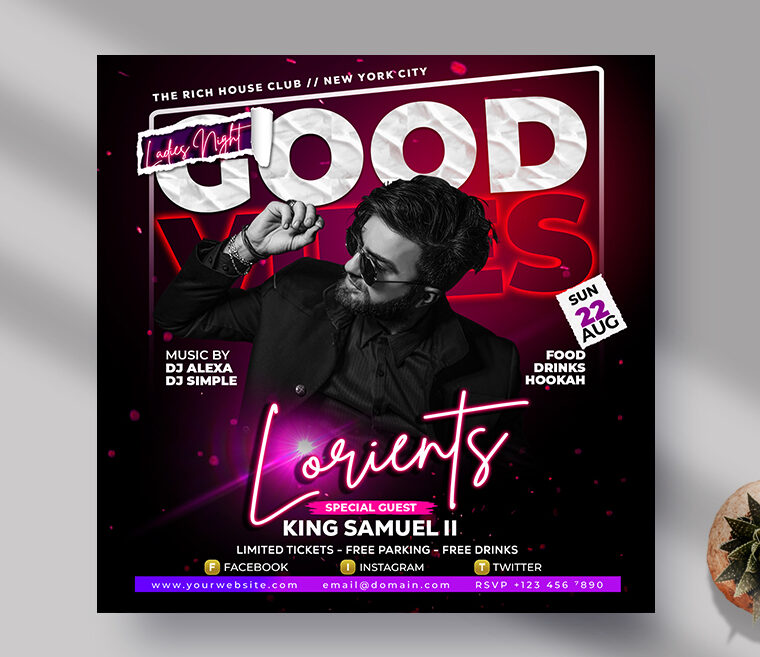 Good Vibes Events Instagram Banner PSD