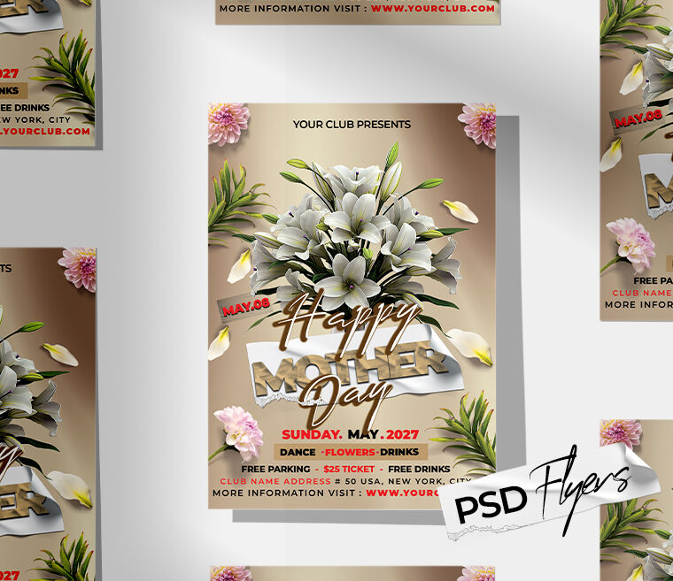 Happy Mother Day Flyer PSD Template