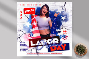 Labor Day Weekend Instagram Banner PSD Template