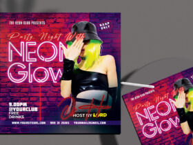 Neon Party Night Flyer Free PSD Template