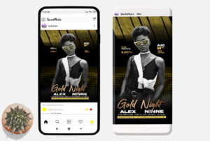 Gold Night Events Instagram (PSD)