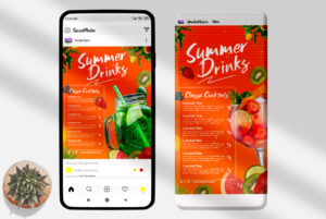 Summer Drinks Menu Instagram (PSD)