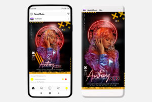 After Music Party Instagram PSD Template