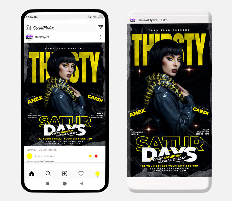 Thirsty Day Party Instagram (PSD)