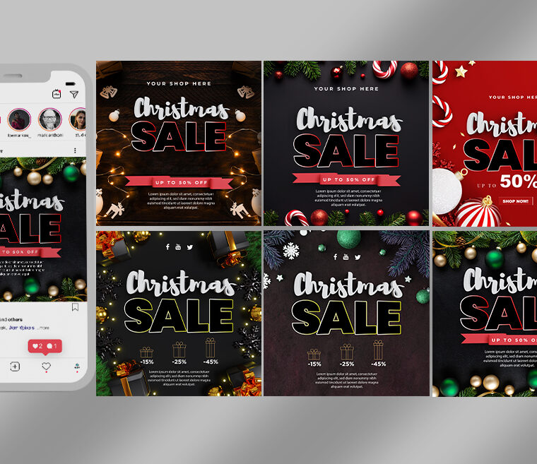 Christmas Sales Instagram SET - PSD Template