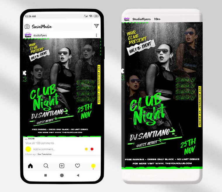 Club Nights Event Instagram PSD Template