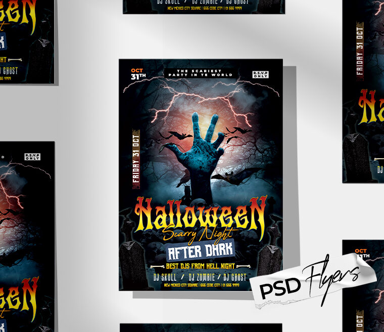 Halloween Scary Night Flyer PSD Template