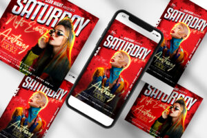 Saturday Night Events Banner PSD
