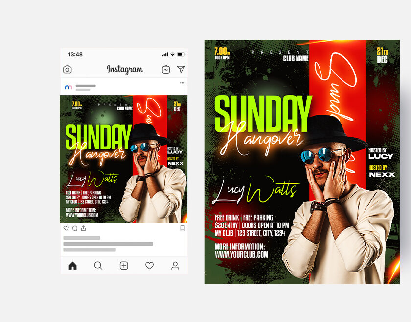 Sunday Club Night Instagram PSD Template - StudioFlyers.com