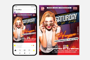 Saturday Cocktail Night Flyer PSD Template